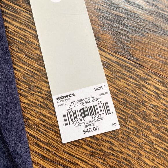 NWT Croft & Barrow Navy Blue Dazzle Blouse - Size Small - Picture 3 of 7